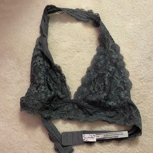FREE PEOPLE HALTER GRAY BRA SIZE M